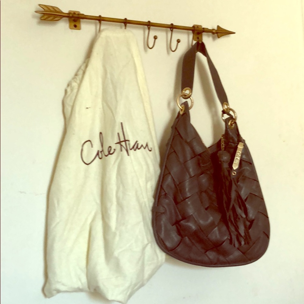 Cole Haan braided grey Hobo handbag